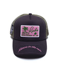 Dark Green & Pink Renko Trucker Hat